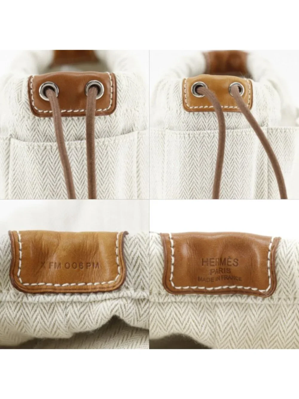 Hermes Full Ruby 20 in Toilet Blanc Beige Pouch